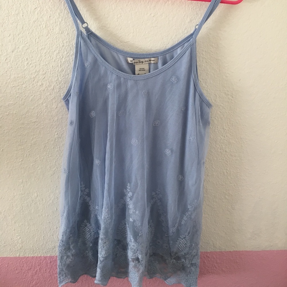 Light blue flowy tank top